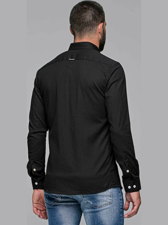 Harmony Long-sleeved Cotton Shirt Black