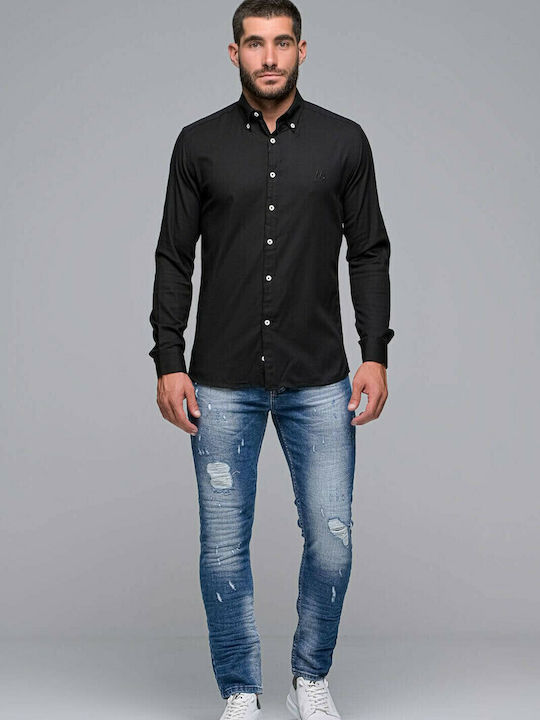 Harmony Long-sleeved Cotton Shirt Black