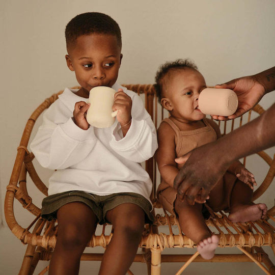 Mushie Παιδικό Ποτηράκι "Sippy Cup" από Σιλικόνη Καφέ για 6m+