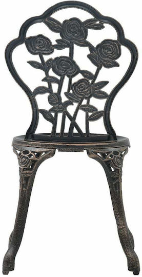 Outdoor Chair Aluminum Bistro Bronze 2pcs 41x49x81.5cm.