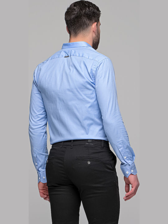Harmony Long-sleeved Cotton Shirt Light Blue