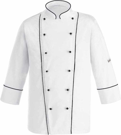 Egochef Coat Chef Unisex White with Long Sleeve Profile