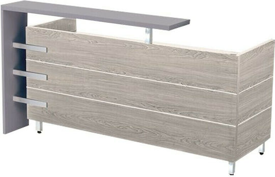 Woodwell Progress Birou de primire în birou Olm Grey cu Dimensiuni L180xA75xÎ110cm