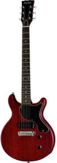 Harley Benton DC-Junior FAT Electric Guitar SG with 1xP90 Pickup Configuration Faded Cherry