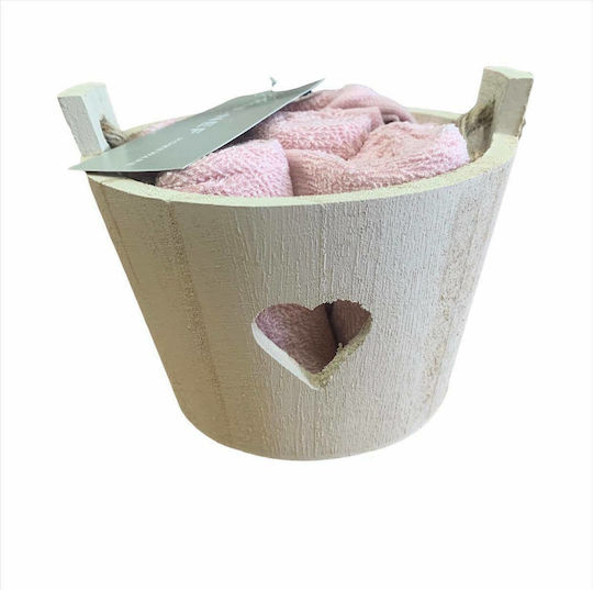 Nef-Nef Homeware Heart Basket Pink Weight 500gsm Nef-Nef Homeware Heart Basket Pink Weight 500gsm