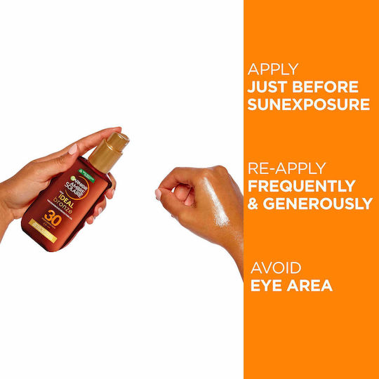 Garnier Ambre Solaire Ideal Bronze Αντηλιακό Λάδι Σώματος SPF30 σε Spray 150ml