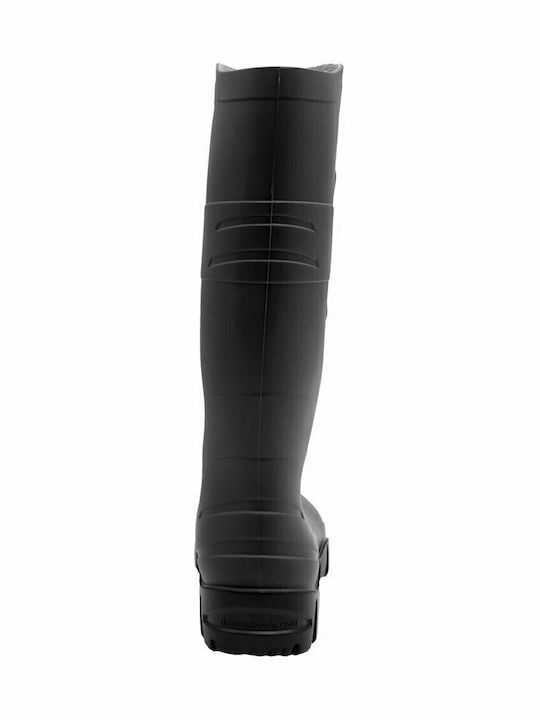 Dunlop Dane Non-Slip Work Wellies Knee Black