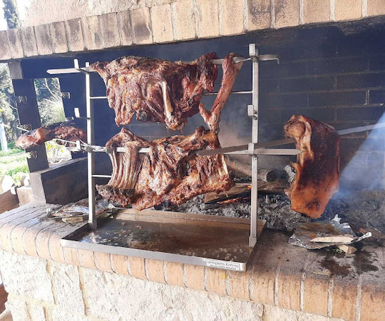 Inox Barbecue Spit for Fireplace 60cm