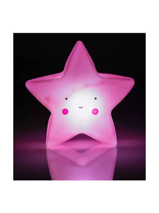 Interbaby Led Παιδικό Διακοσμητικό Φωτιστικό Αστεράκι Ροζ 15.5x8.3x9.2εκ.