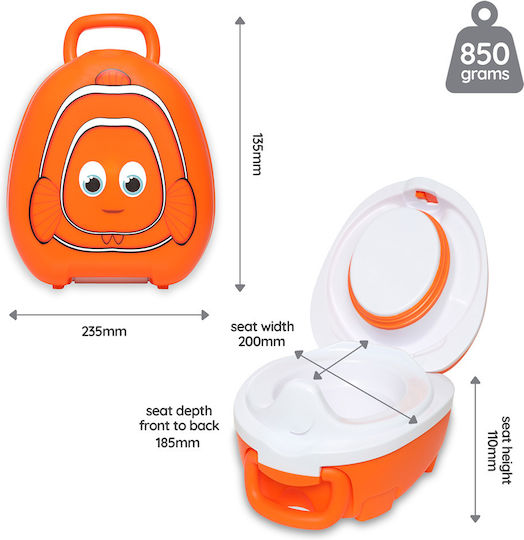 My Carry Potty Portable Potty Clownfish with Lid Orange