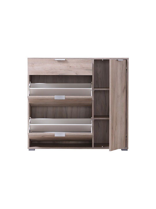 Ξύλινη Παπουτσοθήκη Arco 2 με 4 Ράφια Grey Oak Μ102xΠ33xΥ94.5cm