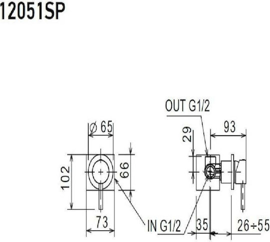 La Torre New Tech 12051SP-100 für Dusche 1 Ausfahrt Silber