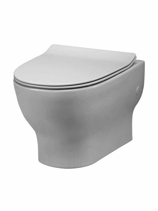 Gloria Forte Rimless Wall-Mounted Toilet that Includes Soft Close Cover White