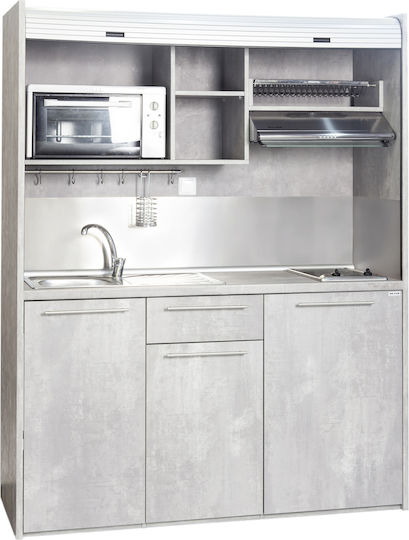 Silver ΚΣ160 Πολυκουζινάκι με Αριστερή Γούρνα 160x65x209cm Γκρι
