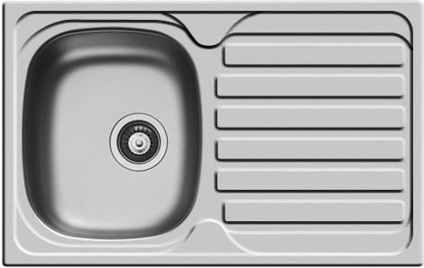 Maidtec Derby 1B 1D Ένθετος Inox Σατινέ Μ79xΠ50cm Ασημί