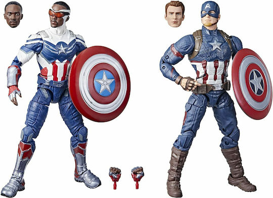 Action Figure Sam Wilson & Steve Rogers Marvel Avengers Captain America for 4+ years old Years 15cm.