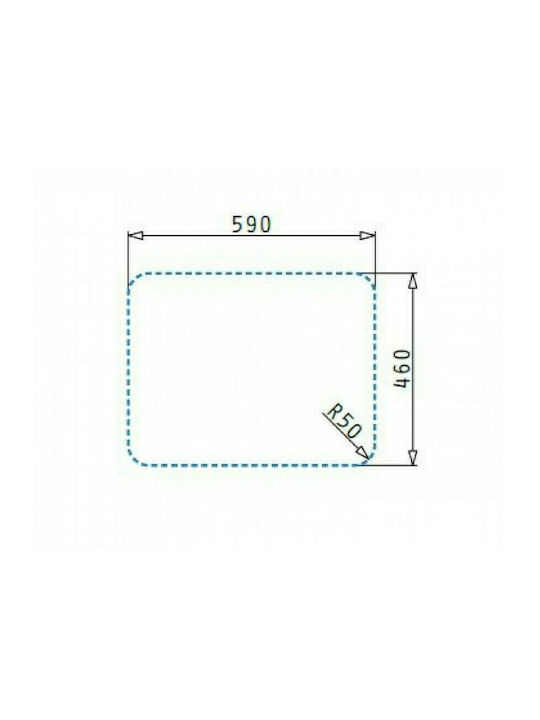 Pyramis Basic E33 Ένθετος Νεροχύτης Inox Σατινέ Μ46.5xΠ43.5cm Ασημί