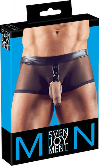 Svenjoyment Underwear Herren Sexy Boxer Hose mit Cock Ring Wetlook & Mesh Black 21321921701