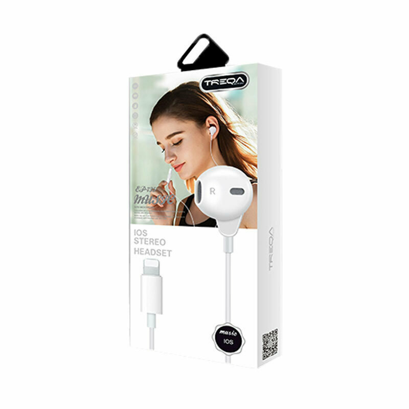 Treqa Ep 735 Earbuds Handsfree με Βύσμα Lightning Λευκό Skroutzgr