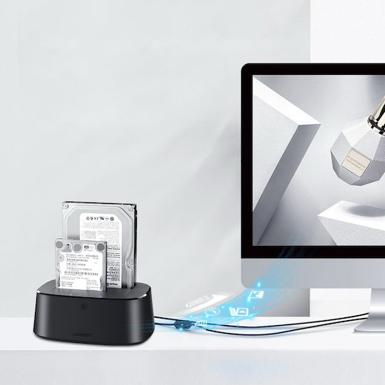 Ugreen Docking Station for 2 Hard Drives SATA 2.5" / 3.5" with Connection USB 3.0 (50857)