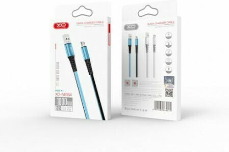 XO NB154 Flat USB 2.0 to micro USB Cable Ασημί 1m