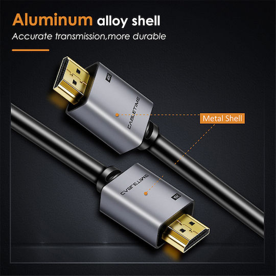 Cabletime AV566 HDMI 2.0 Premium Hochgeschwindigkeits 4K 60Hz HDR Kabel HDMI-Stecker - HDMI-Stecker 5m Schwarz