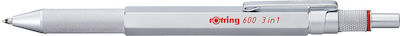 Rotring 600 3in1 Pen Ballpoint 2164109 Silver