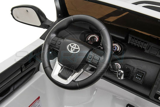 Toyota Hilux Doppelsitzer mit Fernbedienung Lizensiert 12 Volt Weiß Für 1+ Jahre