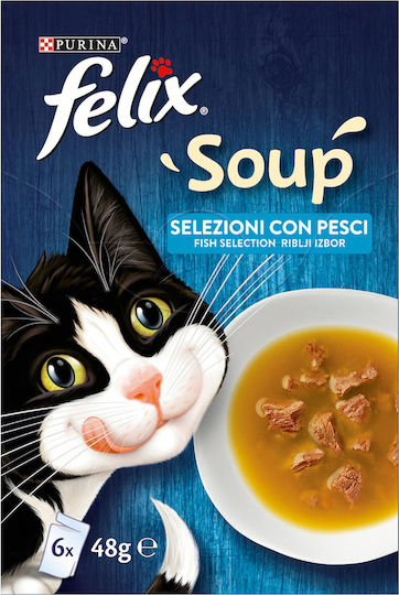 Felix Wet Cat Food in Pouch with Cod and Tuna 6x48gr