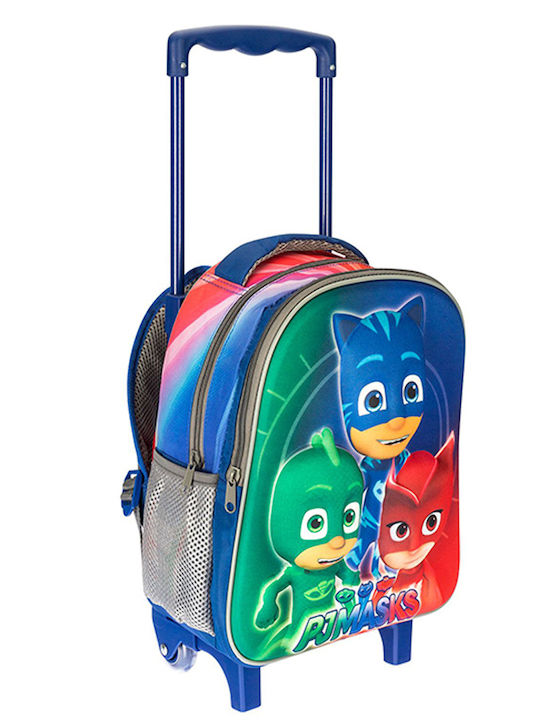 Diakakis Pj Masks School Bag Trolley Elementary, Elementary Blue with Water Bottle Holder 20Liters