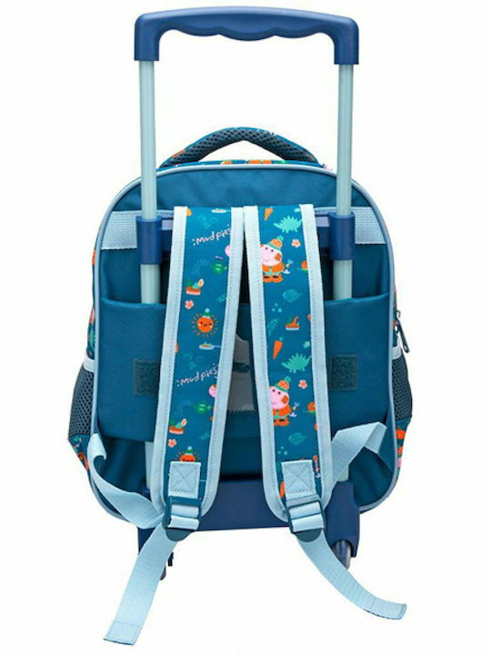 Must Team George Mudpies School Bag Trolley Kindergarten Multicolour with Water Bottle Holder 8Liters