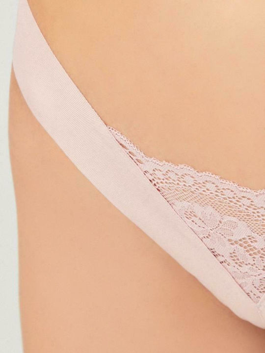 Women's Brazil Seamless with Lace Pink