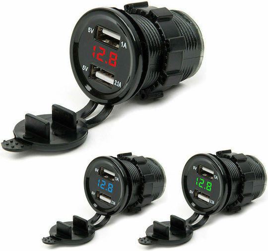 Motorradladegerät mit Anschlüssen: 2xUSB