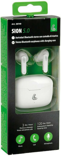 Lampa Sion 5.0 In-ear Bluetooth Handsfree Ακουστικά με Θήκη Φόρτισης Λευκά