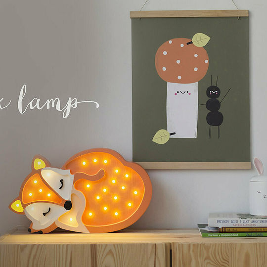 Little Lights Led Kids Decorative Lamp Fox Orange 31x5.5x19εκ.