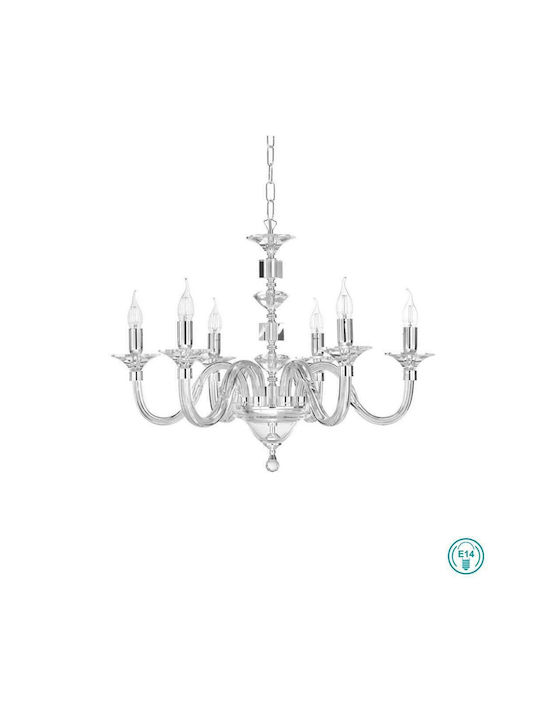 Ondaluce Chandelier Candlestick 6xE14 White LP.GALA/6-CR