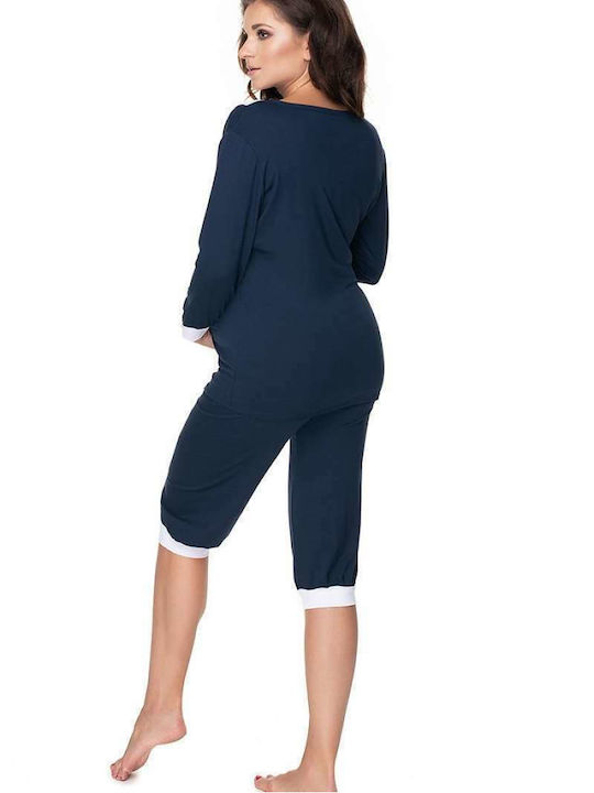 PeeKaBoo Long Pajama Set Navy Blue