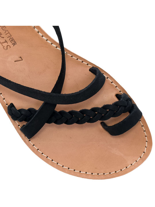 Damen Sandalen Climatsakis gekreuzte Riemen-Riemen-Spitze schwarz 653