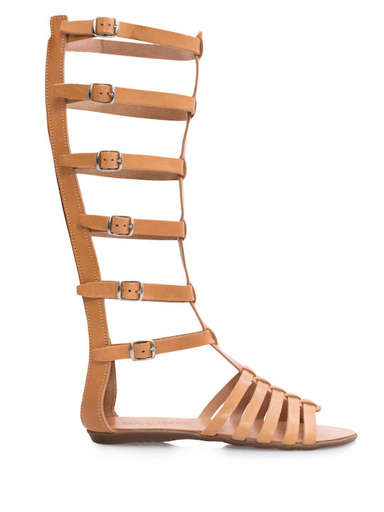 Women's Climatsakis gladiator sandals up to the knee natural 135