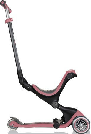 Globber Kids Foldable Scooter Go-Up Deluxe 3-Wheel with Seat for 15 Months Pink
