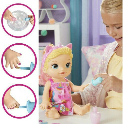 Hasbro Baby Alive Glam Spa Baby Blonde Baby Doll Set for 3 Plus Years 32 cm