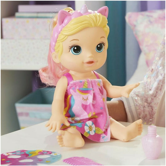 Hasbro Baby Alive Glam Spa Baby Blonde Baby Doll Set for 3 Plus Years 32 cm