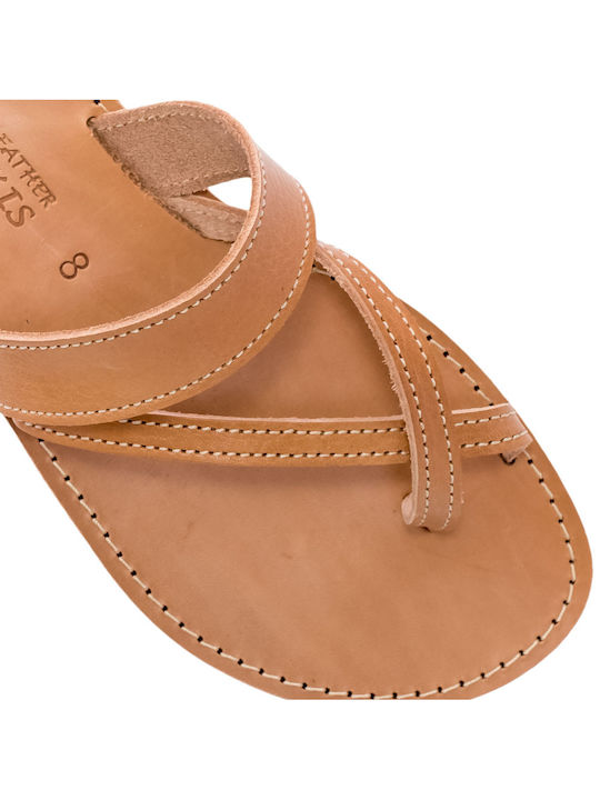 Women's sandals Climatsakis cross straps natural 051