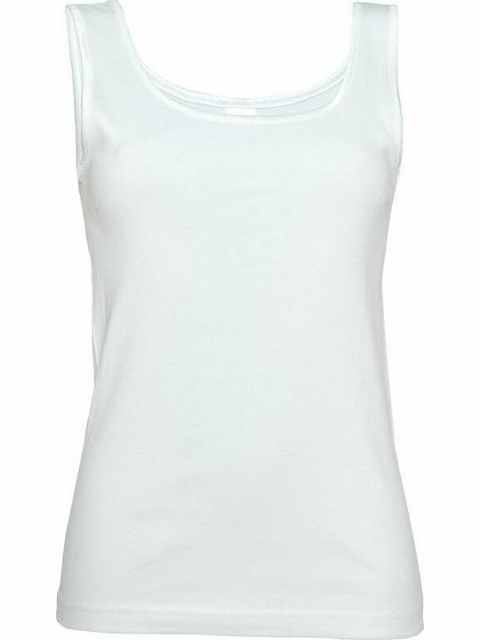 Sleeveless Cotton White Women's T-Shirt
