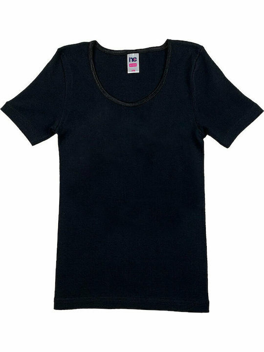 Short Sleeve Cotton Black Women's Tank Top