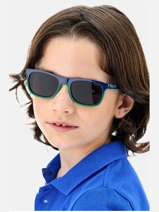Polaroid Unbreakable Square Kids Sunglasses with Polarized Blue Lens