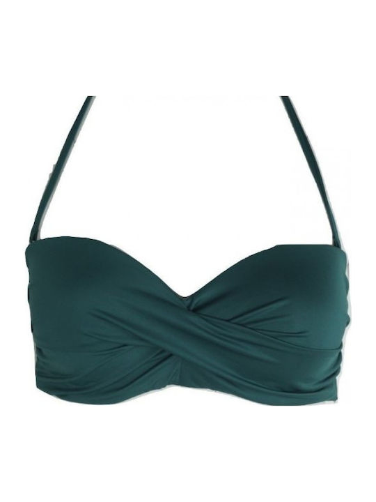 Solids Strapless Bikini Top D Cup With Padding Green