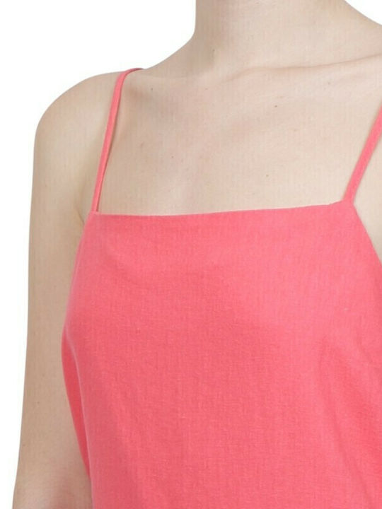 Calypso Sommer Mini Kleid mit Schlitz Coral