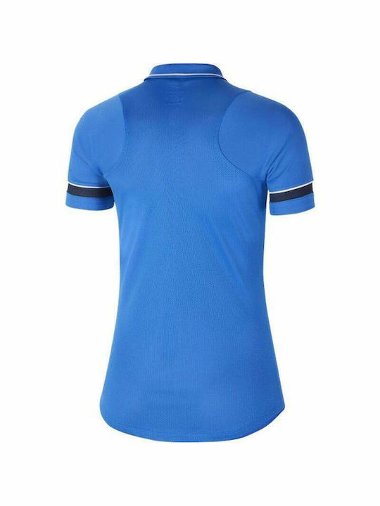 Nike Academy 21 Women's Athletic Blouse Short Sleeve Blue