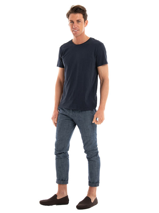 Jack & Jones Ανδρικό T-shirt Navy Μπλε Μονόχρωμο